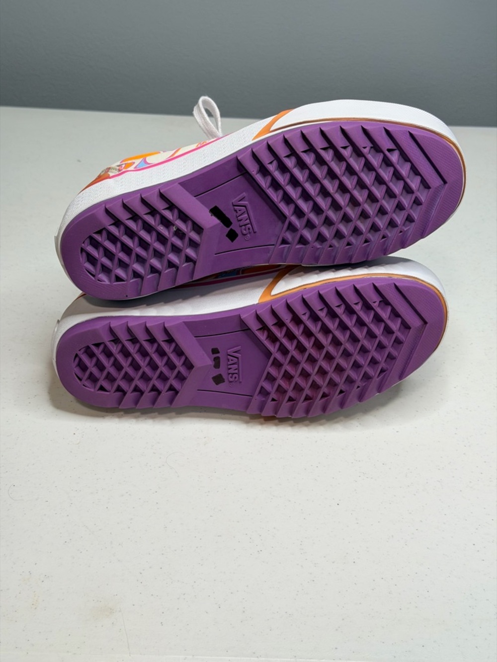 Vans Platform Lace-Up Sneakers in Orange, Pink, Cream Swirl - Picture 10 of 10
